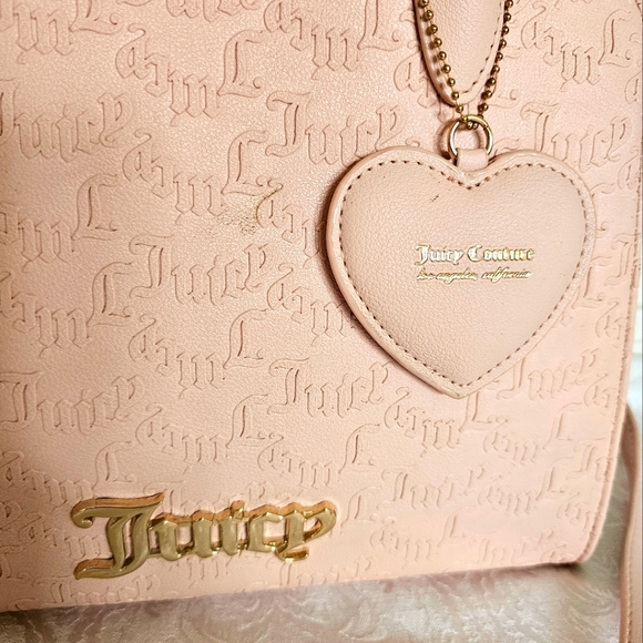 Juicy Couture Pink Satchel with Monogram Pattern and Gold Accents- EUC! - Picture 2 of 13